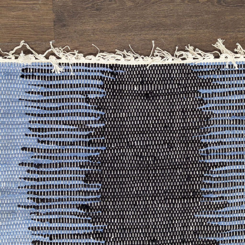 Safavieh Montauk 9’x6’ Blue and Black Hand-Woven Area Rug, Modern Striped Design