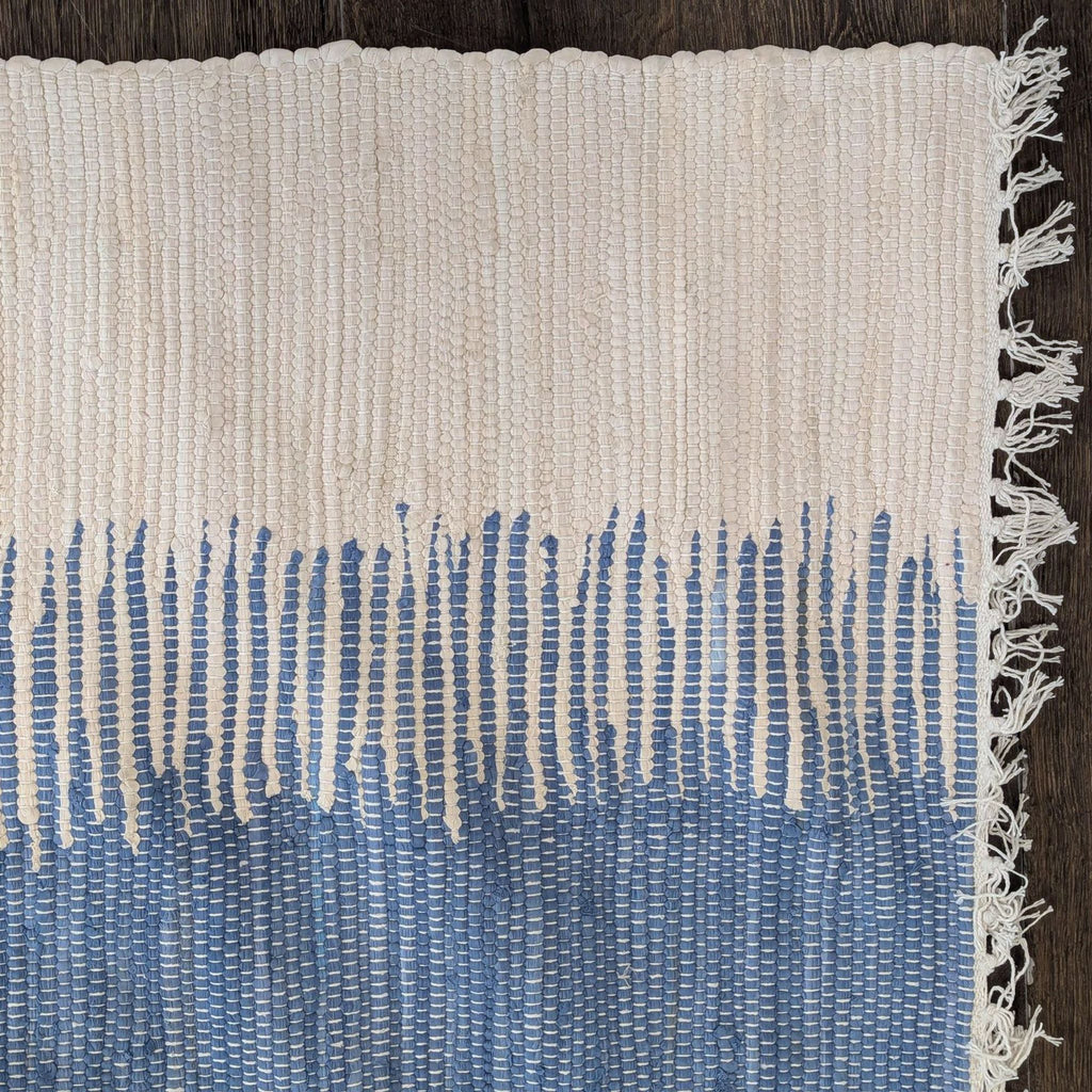 Safavieh Montauk 9’x6’ Blue and Black Hand-Woven Area Rug, Modern Striped Design