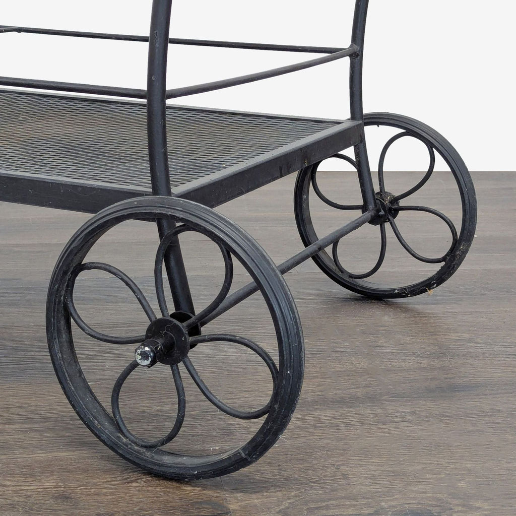 Vintage Wrought Iron Rolling Patio Bar Cart / Serving Cart - Accepted Offer (25.93% discount)