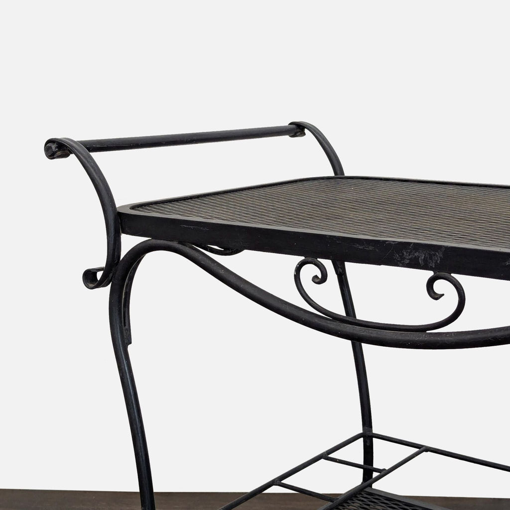 Vintage Wrought Iron Rolling Patio Bar Cart / Serving Cart - Accepted Offer (25.93% discount)
