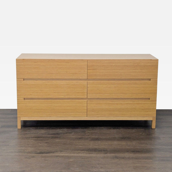 Greenington Bamboo dresser with six drawers, showcasing modern style and eco-friendly bamboo construction.