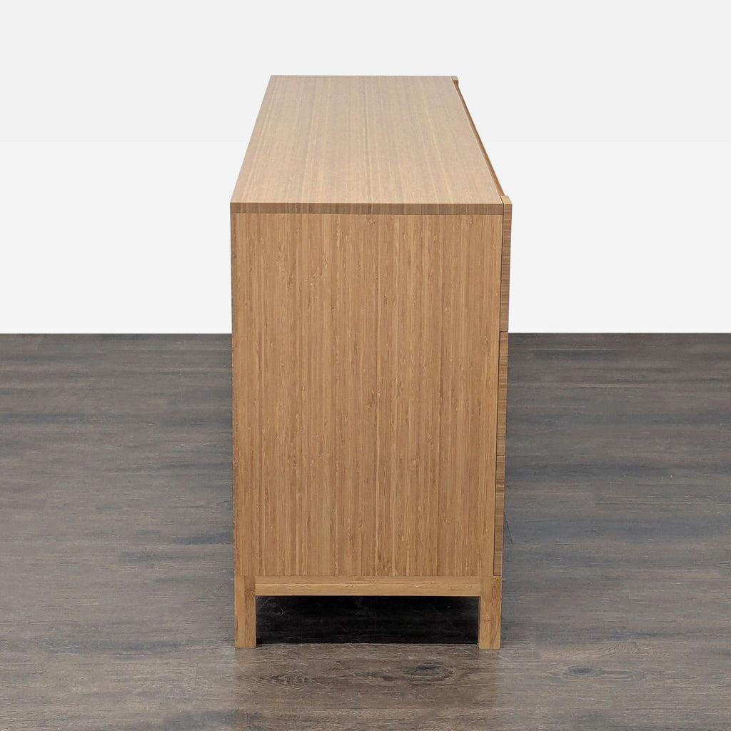 3. Stylish Greenington Bamboo Furniture dresser, natural finish, six drawers, contemporary look.