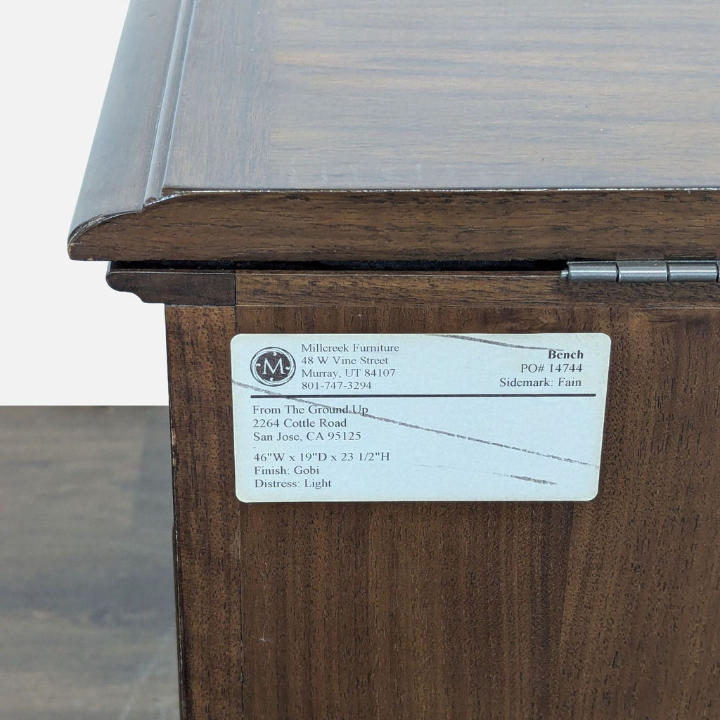 Mill Creek Furniture Wood Storage Bench