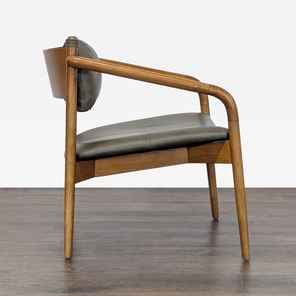Article Olive Green Leather Lounge Chair with Wood Frame - Accepted Offer (21.74% discount)