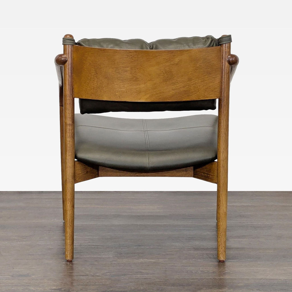 Article Olive Green Leather Lounge Chair with Wood Frame - Accepted Offer (21.74% discount)
