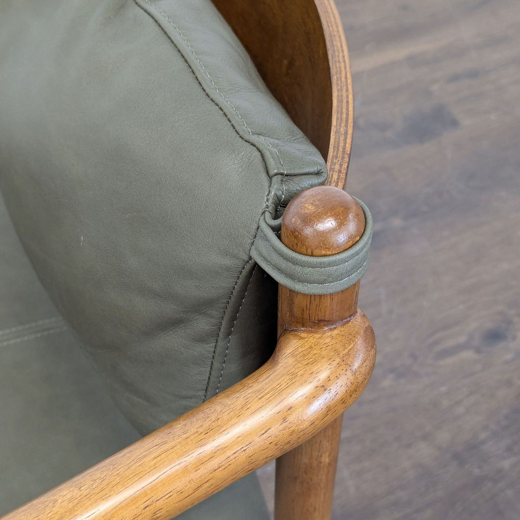 Article Olive Green Leather Lounge Chair with Wood Frame - Accepted Offer (21.74% discount)