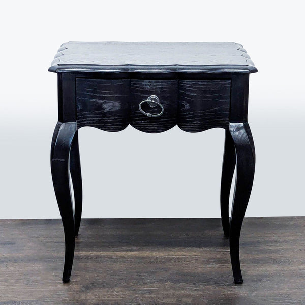 1. Modern Bernhardt end table with a minimalist square design and a smooth, neutral-toned finish.  