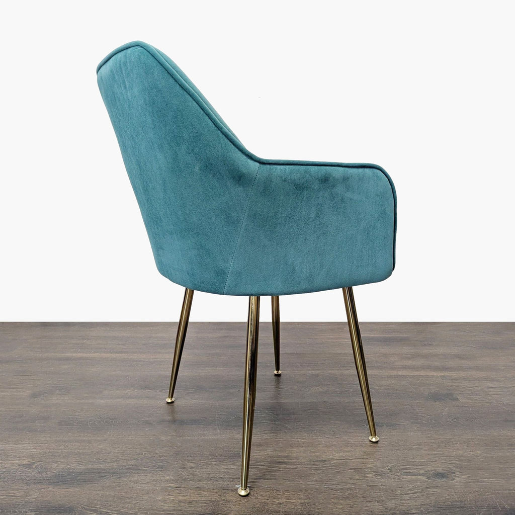 Modern Teal Velvet Lounge Chair with Gold Legs - Accepted Offer (13.98% discount)
