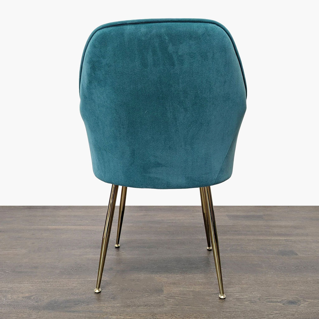 Modern Teal Velvet Lounge Chair with Gold Legs - Accepted Offer (13.98% discount)