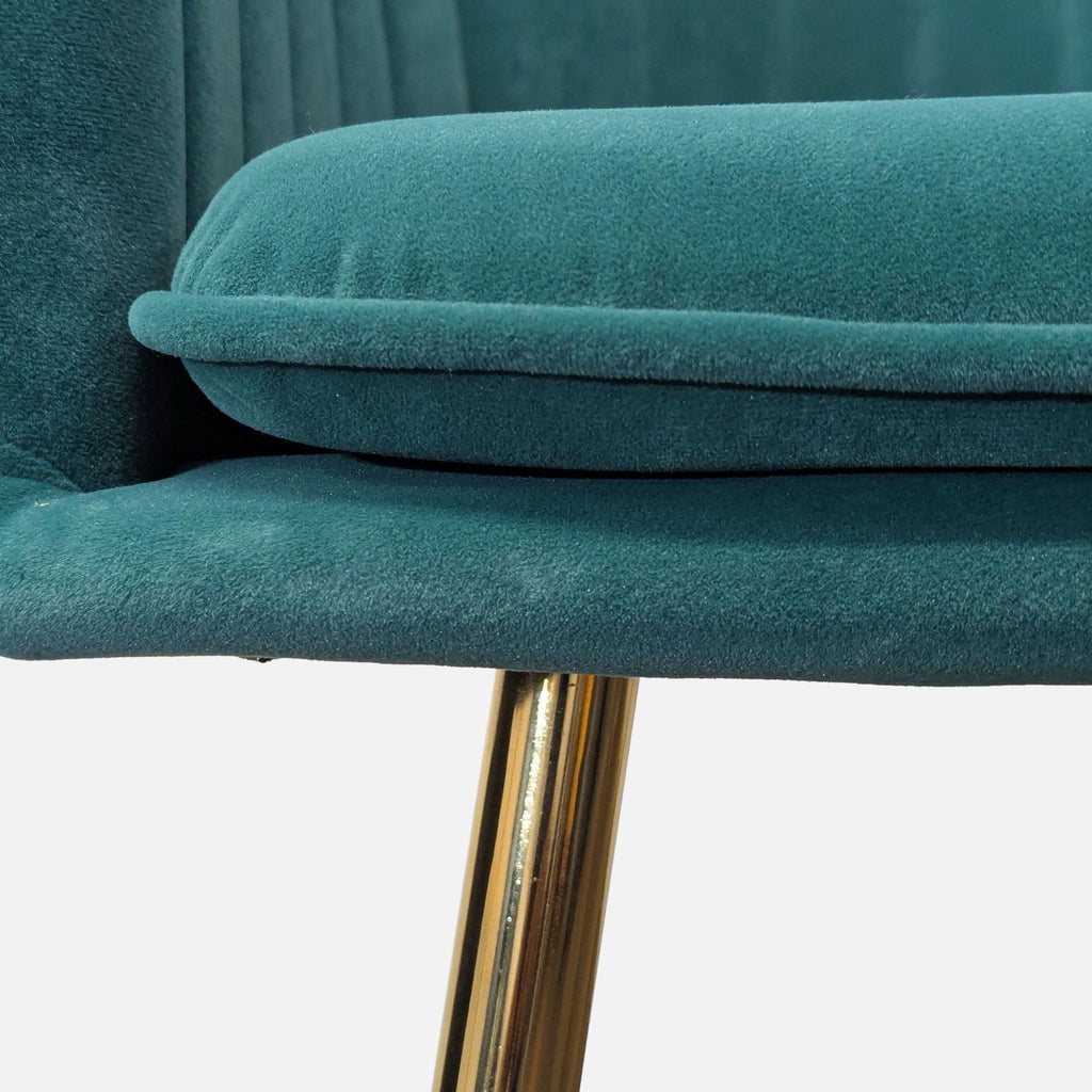 Modern Teal Velvet Lounge Chair with Gold Legs - Accepted Offer (13.98% discount)