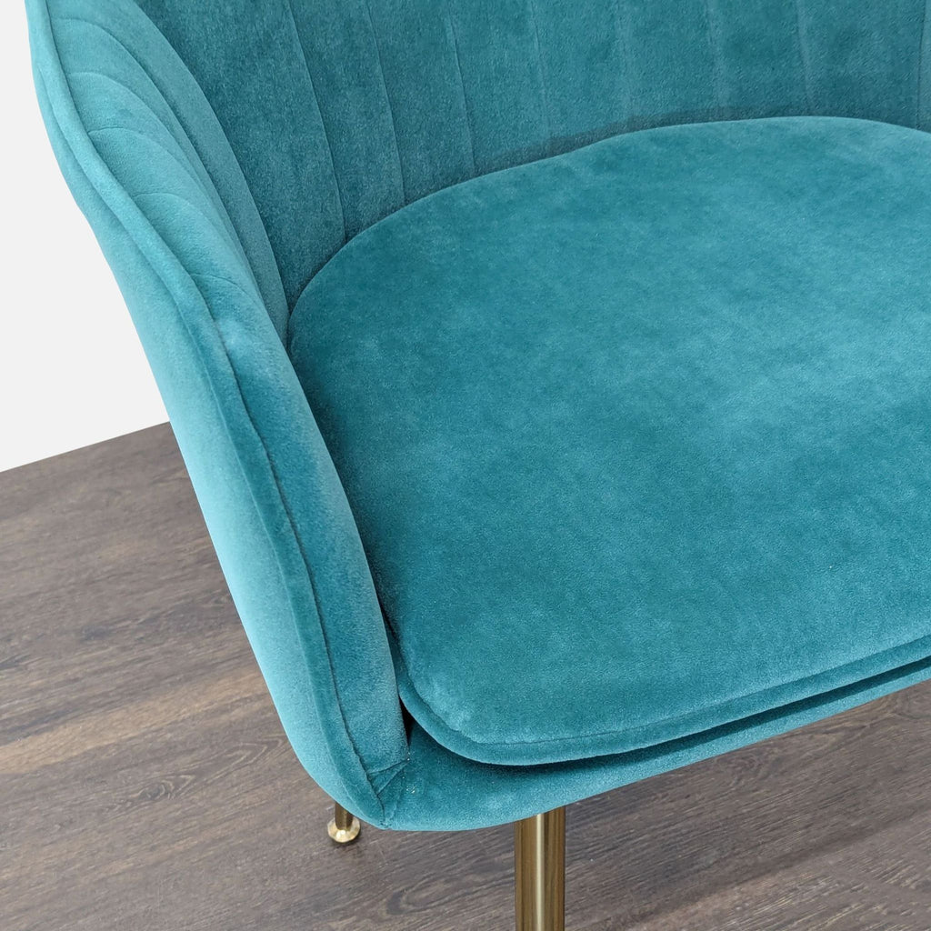 Modern Teal Velvet Lounge Chair with Gold Legs - Accepted Offer (13.98% discount)