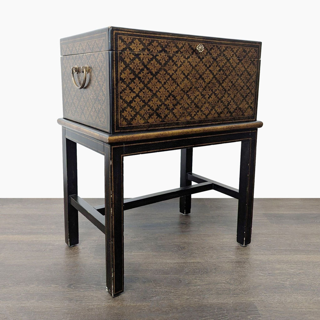 Stenciled Trunk on Stand - Accepted Offer (17.19% discount)
