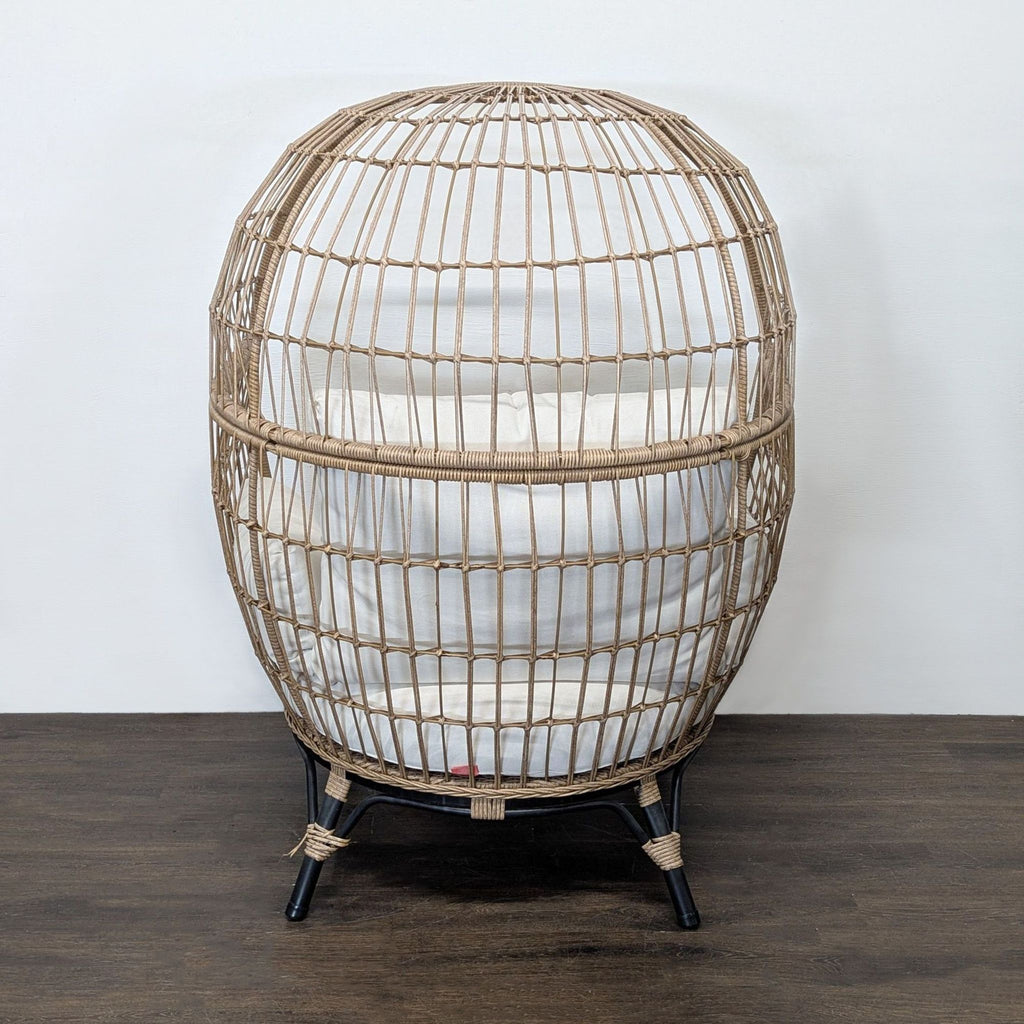 Opal House Egg Chair with Cushions - Cozy Rattan Lounge Seat - Accepted Offer (18.57% discount)