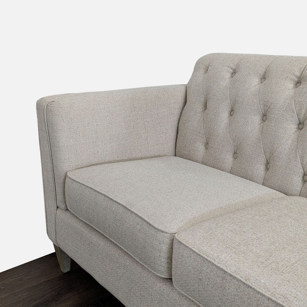 La-Z-Boy 3-Seat Modern Light Beige Tufted Sofa