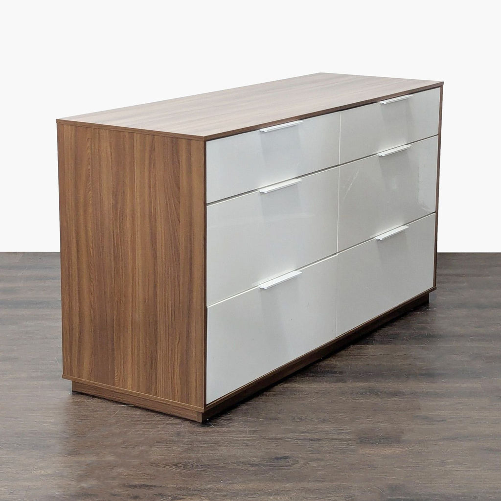 Ikea Modern 6-Drawer Dresser, Walnut and White Finish - Accepted Offer (16.67% discount)