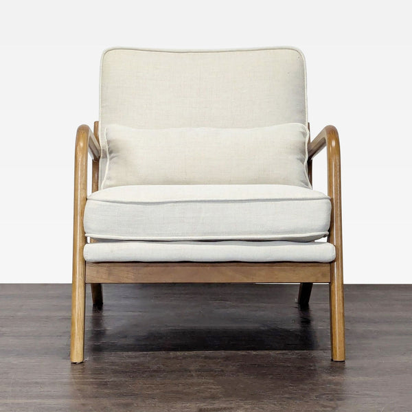 George Oliver Lounge Chair with Light Wood Frame and Cream Cushions - Accepted Offer (9.09% discount)