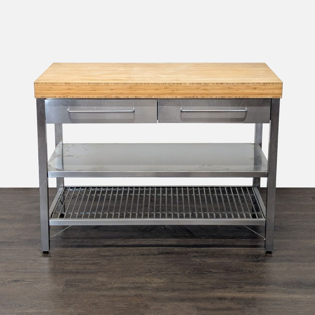 Ikea Stainless Steel Kitchen Island with Bamboo Top and Drawers - Accepted Offer (30.56% discount)