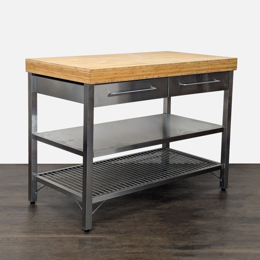 Ikea Stainless Steel Kitchen Island with Bamboo Top and Drawers - Accepted Offer (30.56% discount)