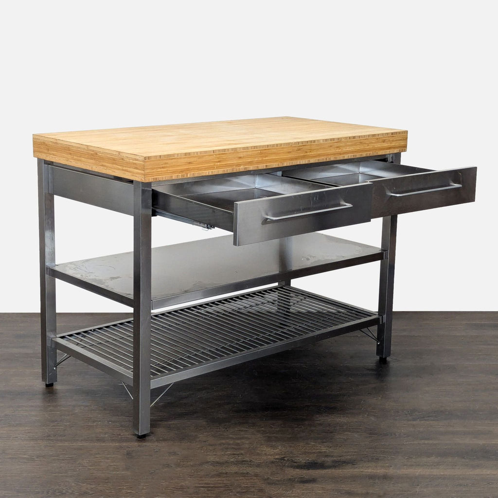Ikea Stainless Steel Kitchen Island with Bamboo Top and Drawers - Accepted Offer (30.56% discount)