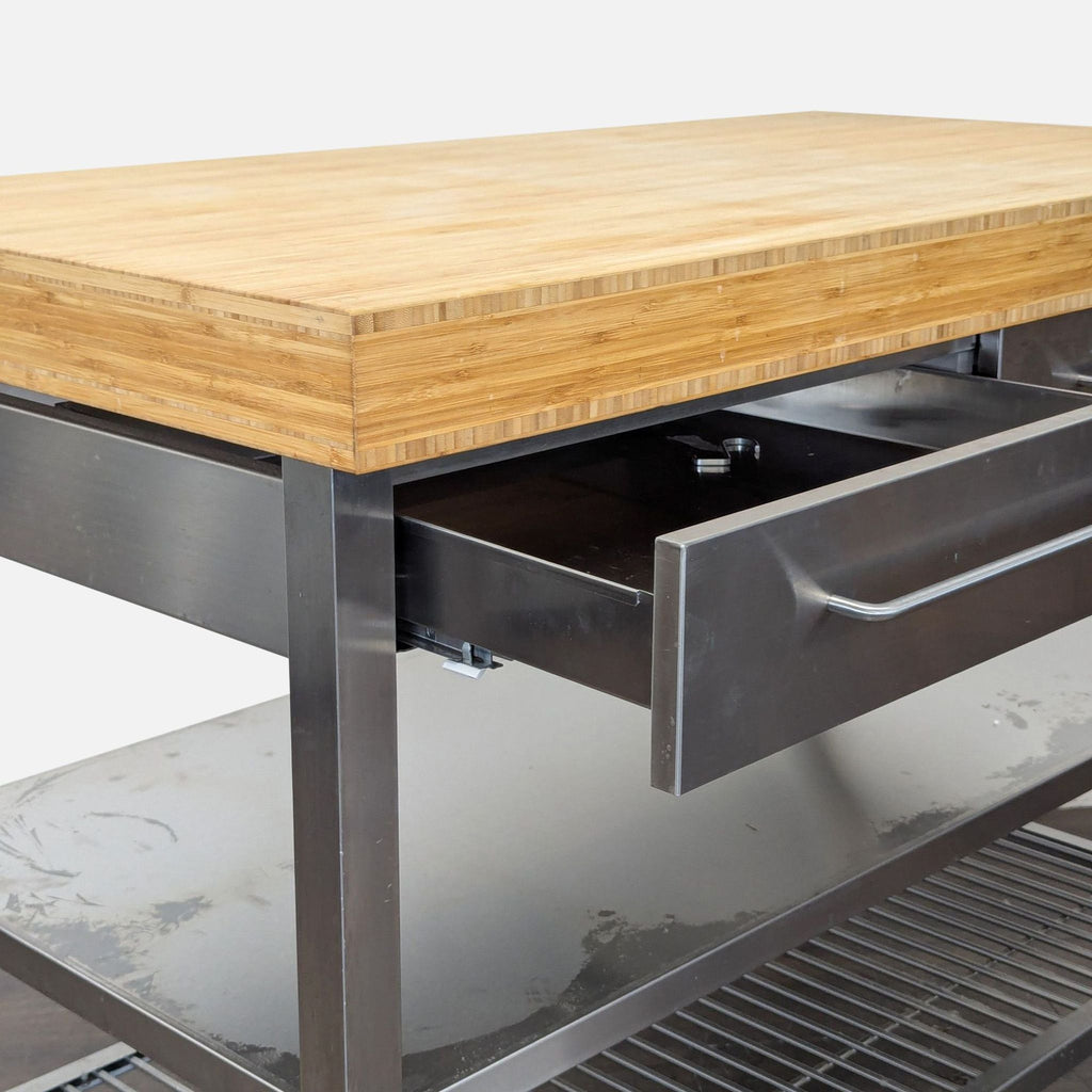 Ikea Stainless Steel Kitchen Island with Bamboo Top and Drawers - Accepted Offer (30.56% discount)