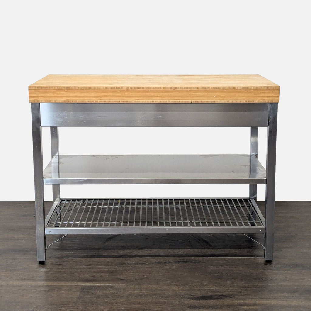 Ikea Stainless Steel Kitchen Island with Bamboo Top and Drawers - Accepted Offer (30.56% discount)