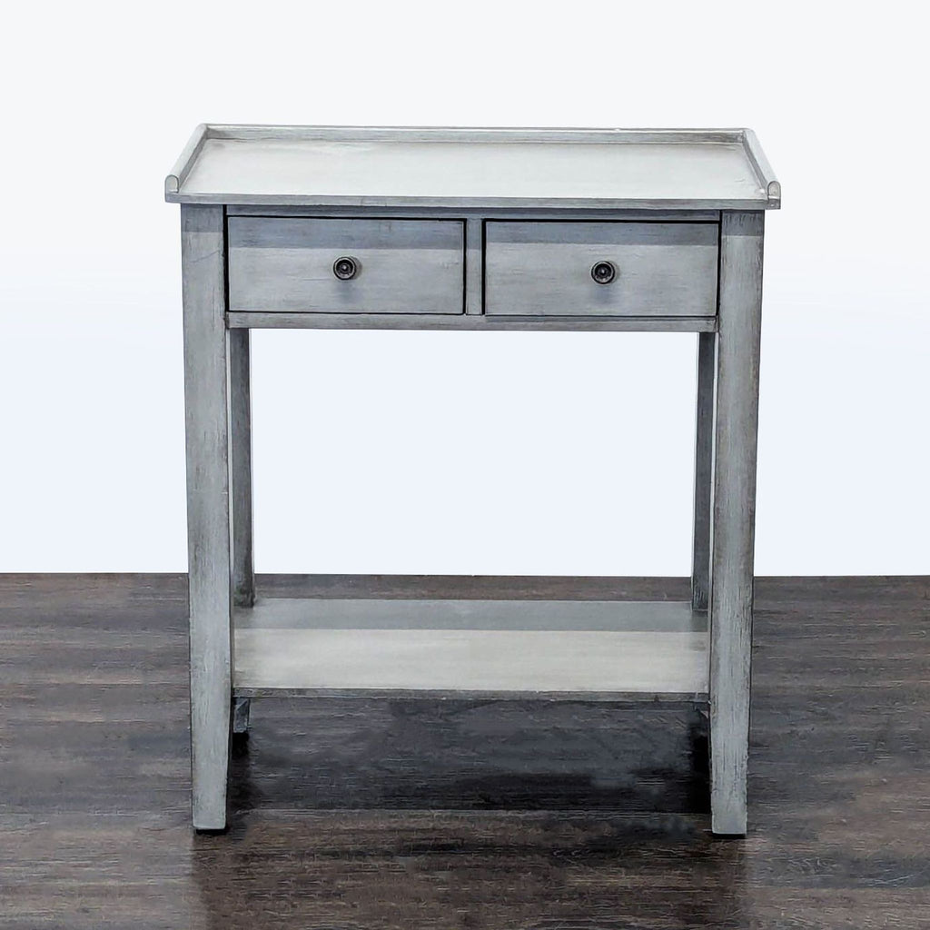 Office Star Products Two Drawer End Table with Shelf
