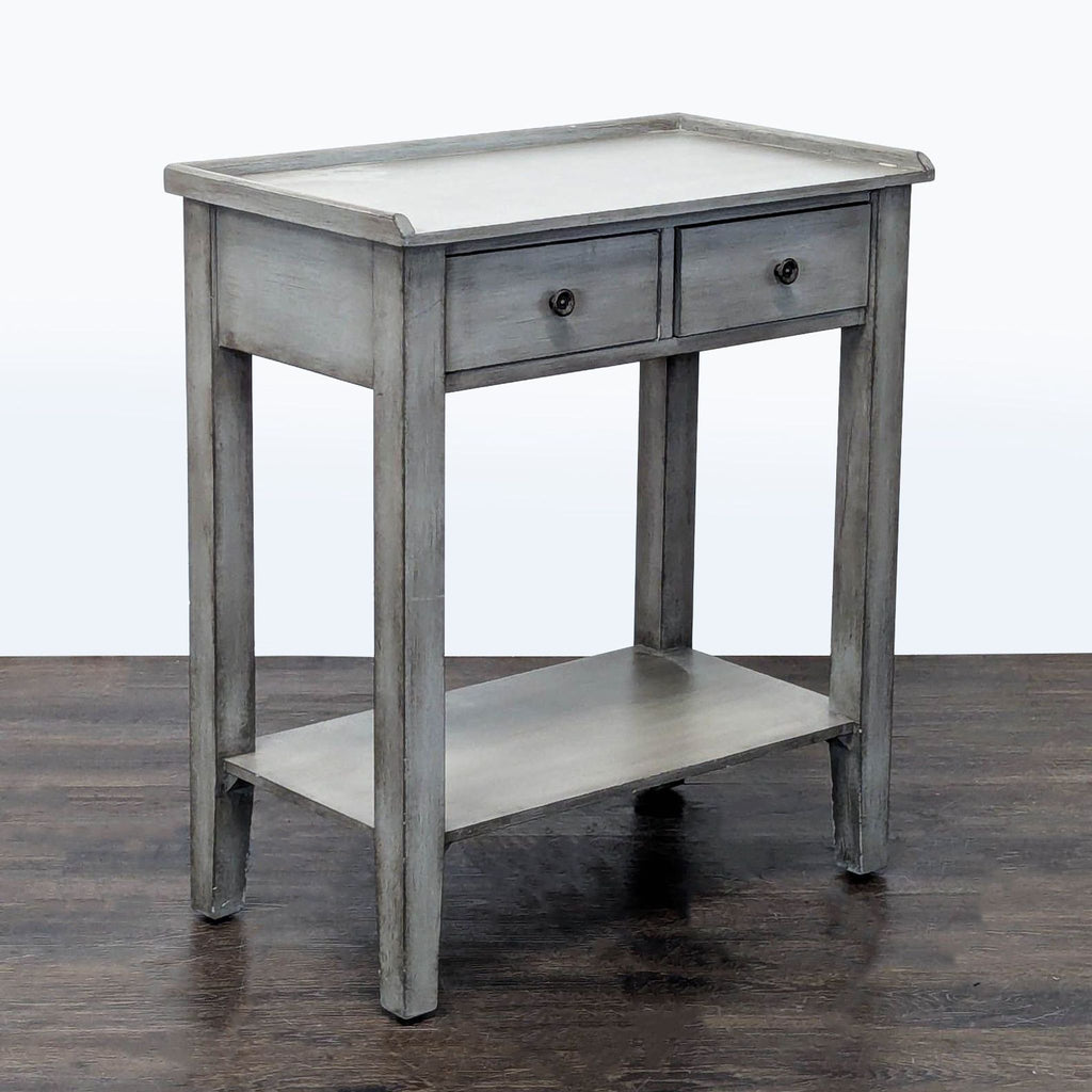 Office Star Products Two Drawer End Table with Shelf