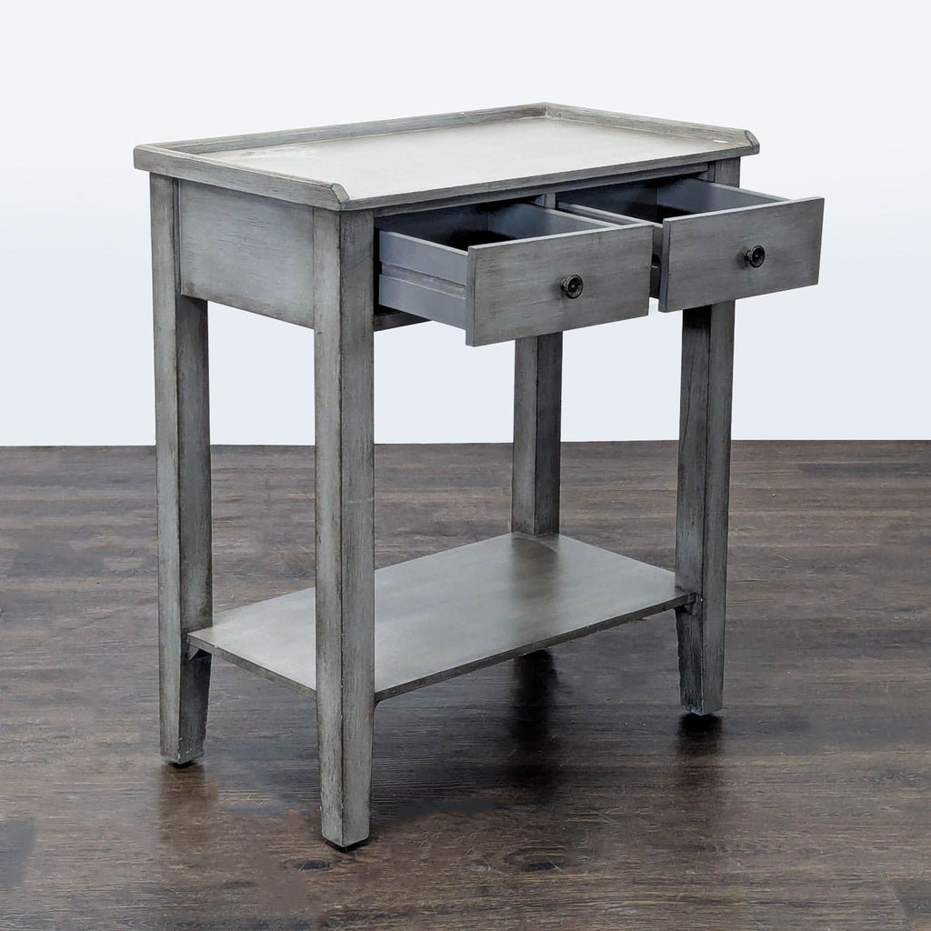 Office Star Products Two Drawer End Table with Shelf