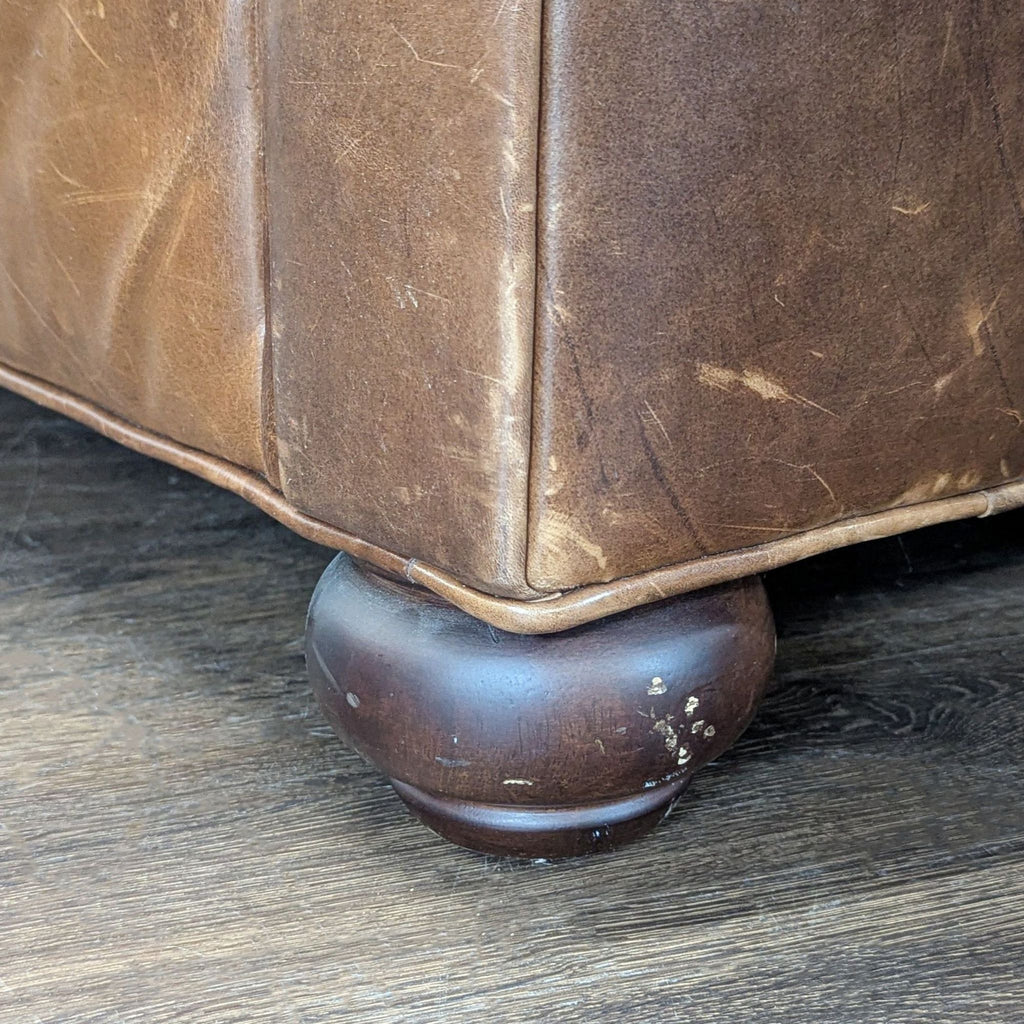 Restoration Hardware Lancaster 3-Seat Brown Leather Sofa
