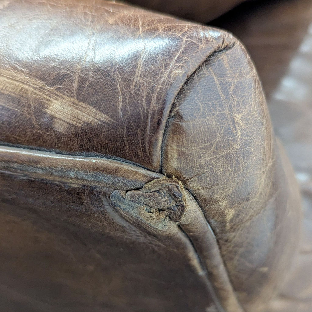 Restoration Hardware Lancaster 3-Seat Brown Leather Sofa