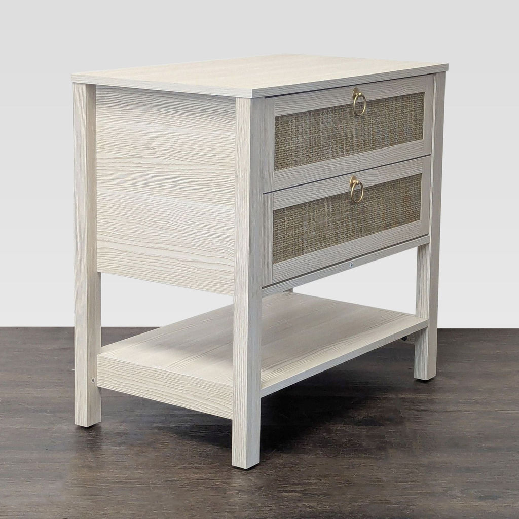 Breakwater Bay Two Drawer Nightstand with Bottom Shelf