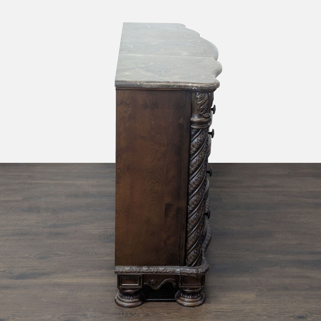 Ashley Furniture North Shore Traditional 12-Drawer Dresser with Marble Top