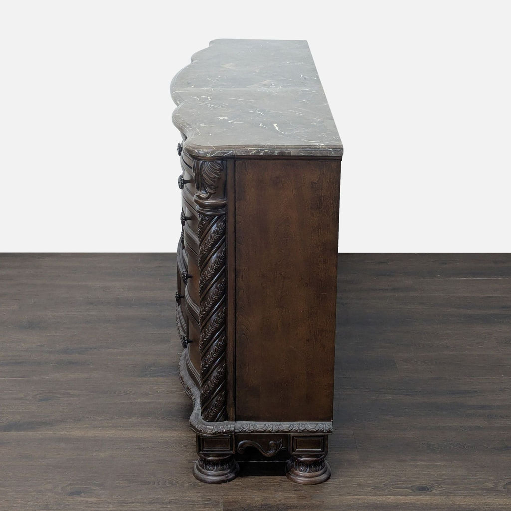 Ashley Furniture North Shore Traditional 12-Drawer Dresser with Marble Top