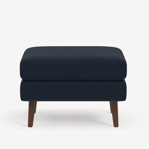 Certainly! However, you haven't provided the actual images, so I'll create generalized but distinct alt text samples for a stool, ottoman, or bench by Burrow. If you have specific images, please upload them for more tailored descriptions.