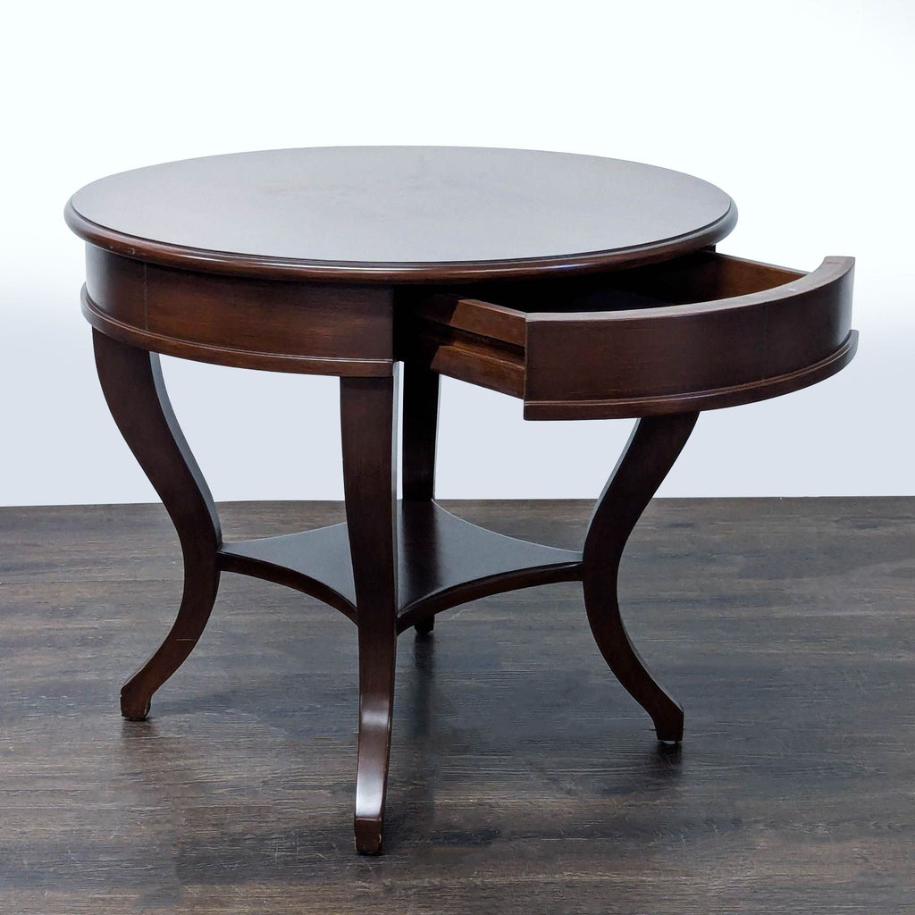 Classic end table featuring cabriole legs and a refined, traditional style.