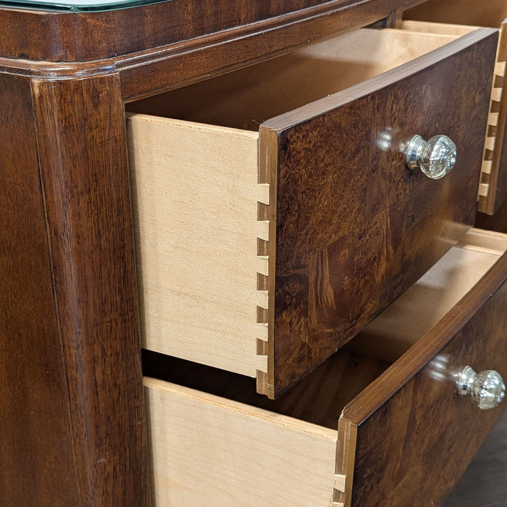 Thomasville Bow Front Burl Veneer Sideboard Buffet