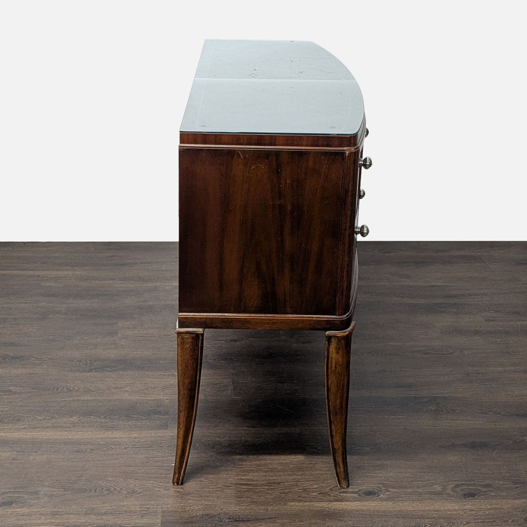 Thomasville Bow Front Burl Veneer Sideboard Buffet