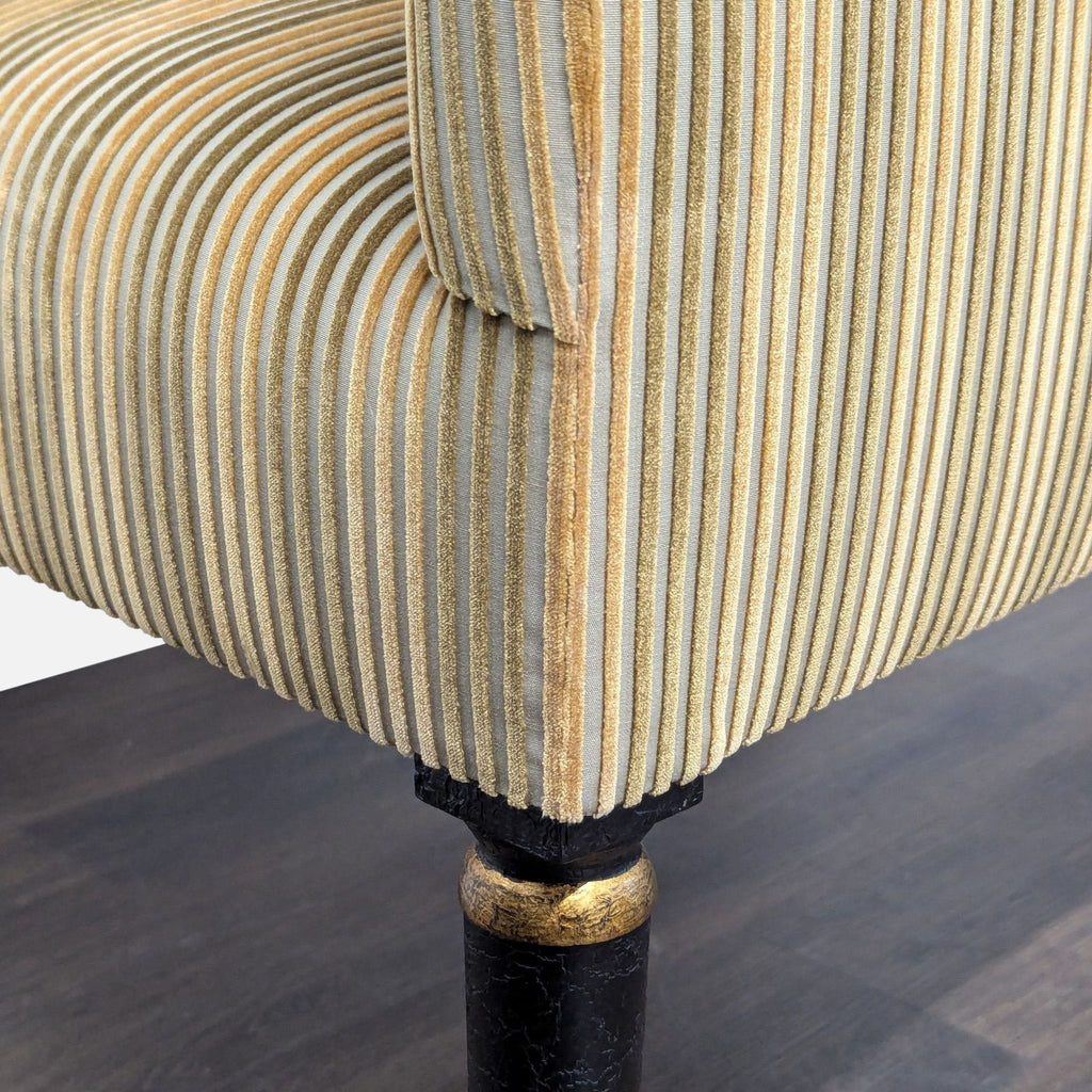 Dessin Fournir Striped Upholstered High-Back Armchair