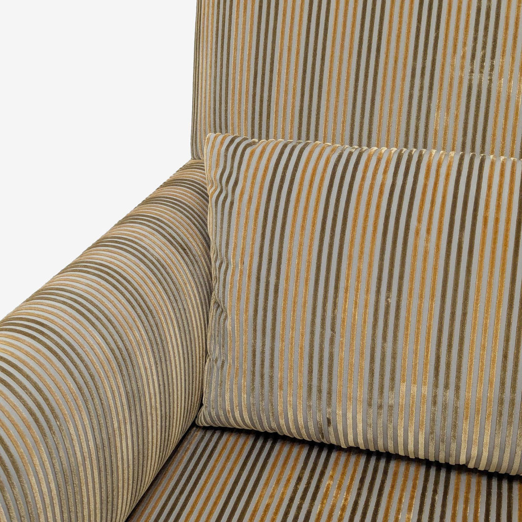 Dessin Fournir Striped Upholstered High-Back Armchair