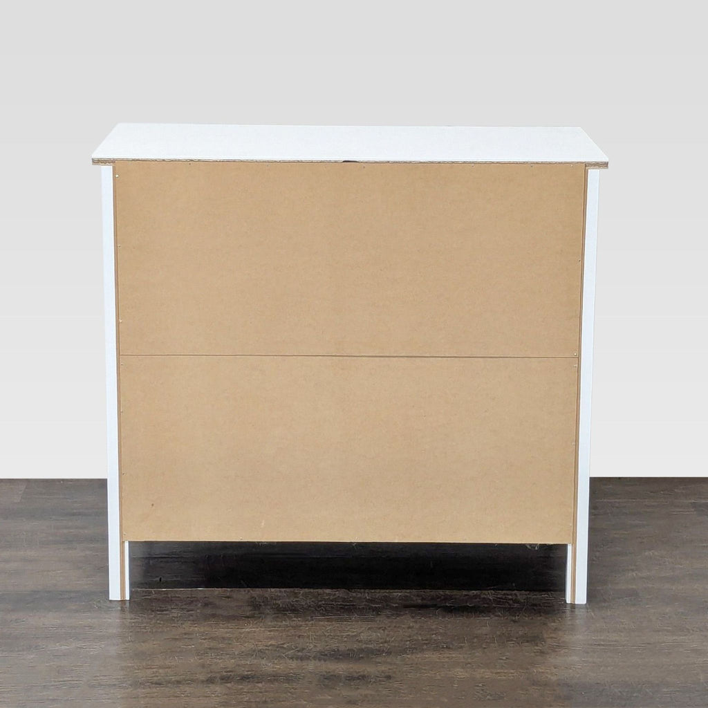 White 3-Drawer Dresser with Black Knobs