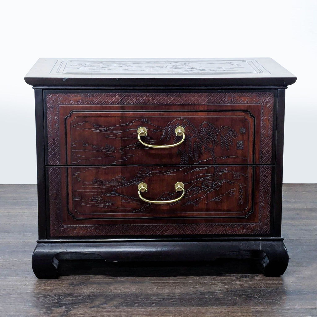 Certainly! However, it looks like the images themselves or their detailed descriptions weren't included in your message. Without any visual or descriptive context of the images, I can provide general alt texts based on the information you gave (End Table, Drexel Heritage). Here are three succinct and distinct options: