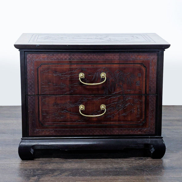 Certainly! However, it looks like the images themselves or their detailed descriptions weren't included in your message. Without any visual or descriptive context of the images, I can provide general alt texts based on the information you gave (End Table, Drexel Heritage). Here are three succinct and distinct options: