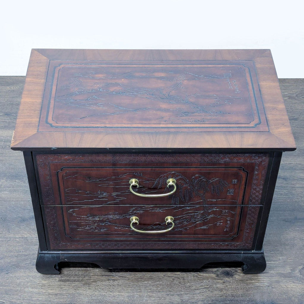 1. Drexel Heritage end table with classic wood finish and elegant design.