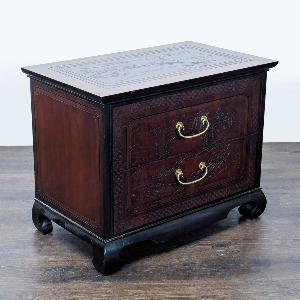2. Vintage Drexel Heritage end table featuring sturdy legs and a polished top.