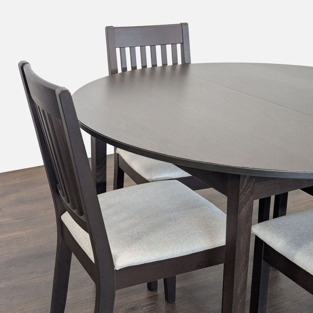 Ikea NÄSINGE 5-Piece Round Dining Set with 4 Chairs – Dark Wood Finish