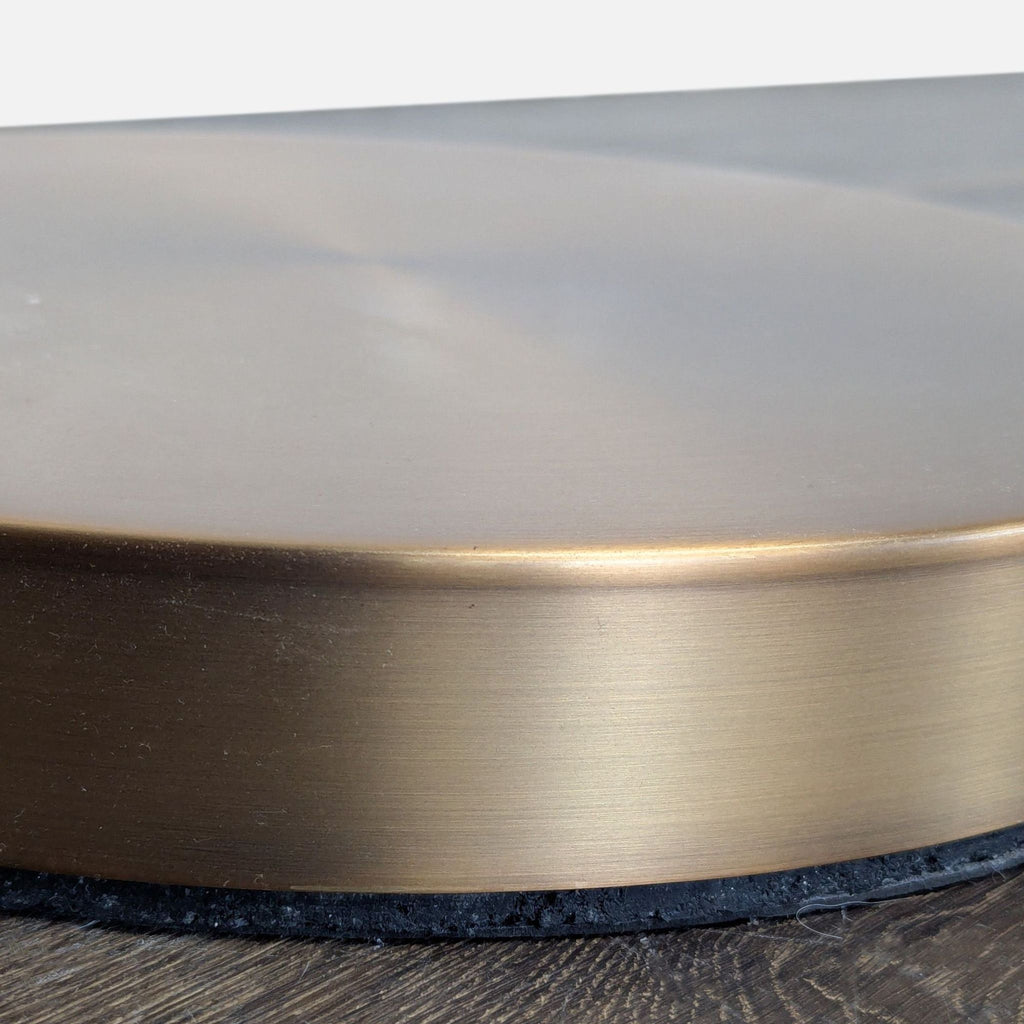 Modern Arc Floor Lamp with Brass Finish and Fabric Shade