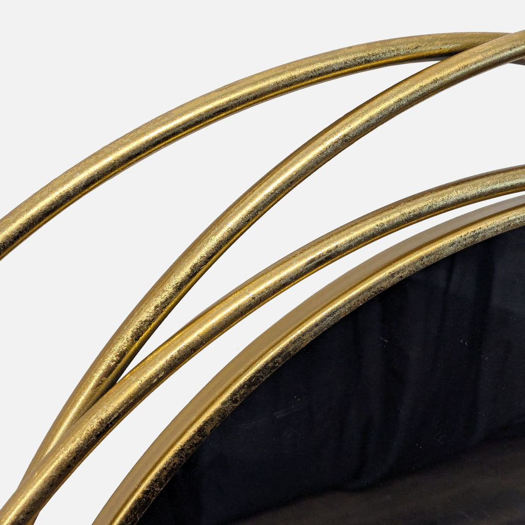 Gold-finished iron-framed mirror with MDF backing, designed by UMA Enterprises, Inc. for wall décor.