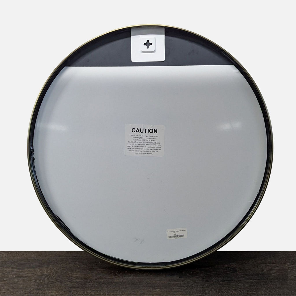 Champagne Silver Metal Round Wall Mirror