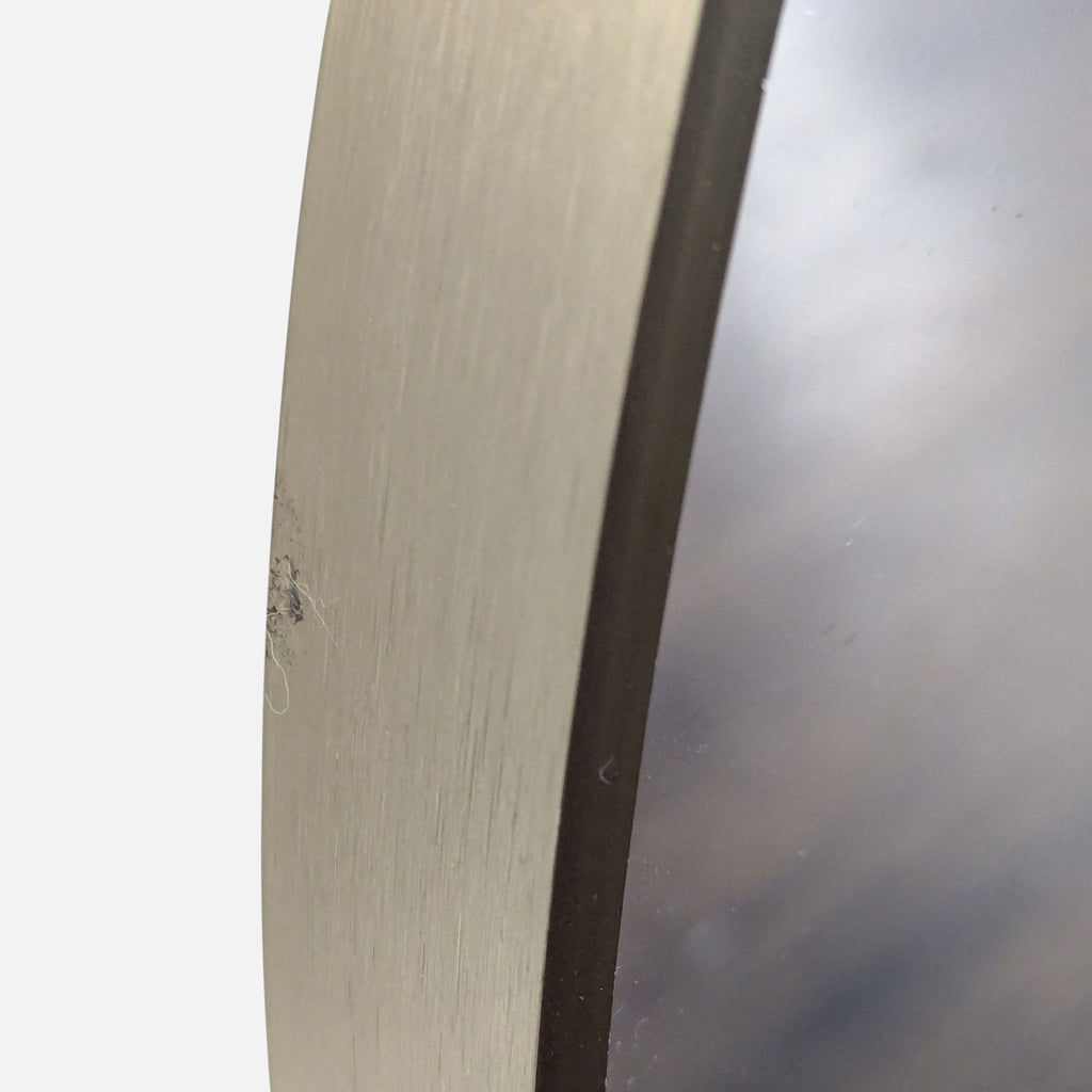 Champagne Silver Metal Round Wall Mirror