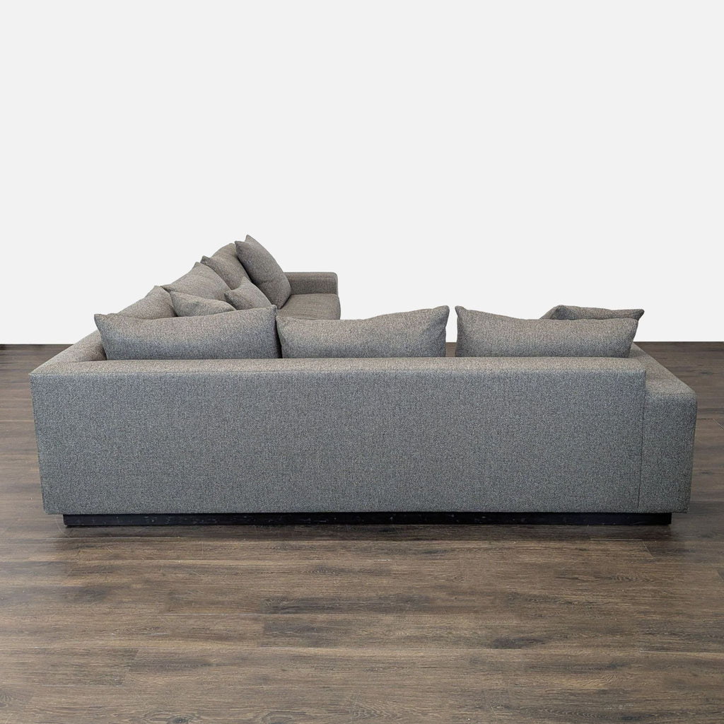 Rene Cazares Salvatore Modern Gray Fabric Sectional Sofa with Cushions